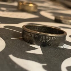 Coin Ring Quarter 75% Copper, for couples, engagement.