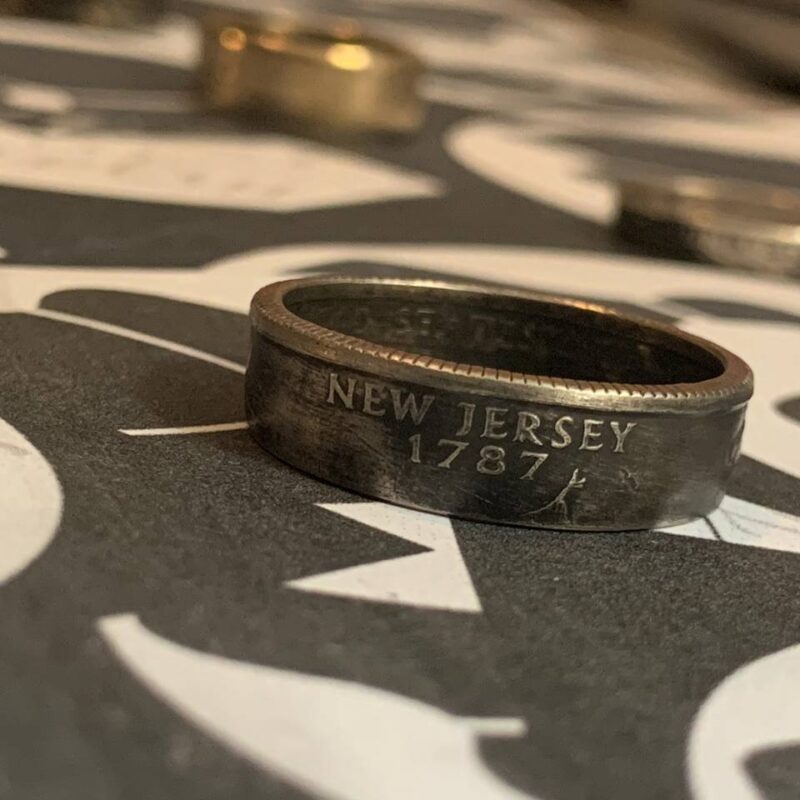 Coin Ring Quarter 75% Copper, for couples, engagement.