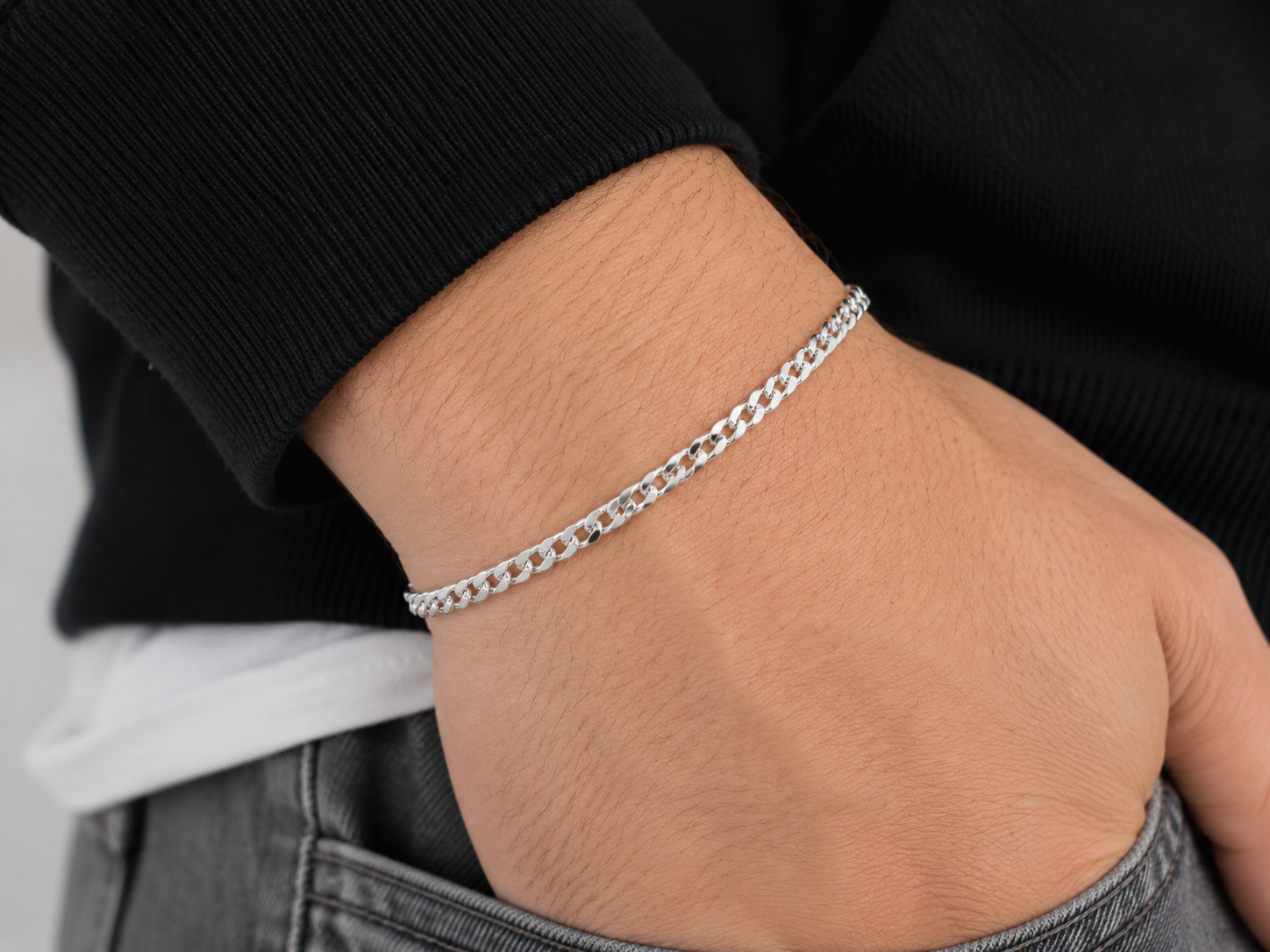925 sterling silver Cuban link bracelet