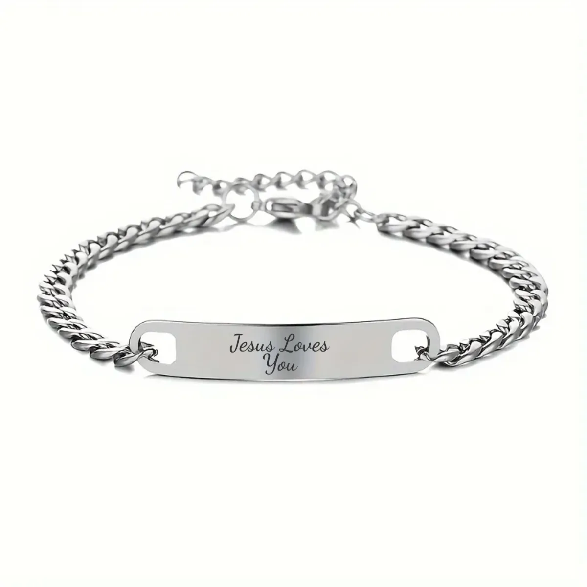 unisex Cuban Link Bracelet Custom Engraving - Image 8
