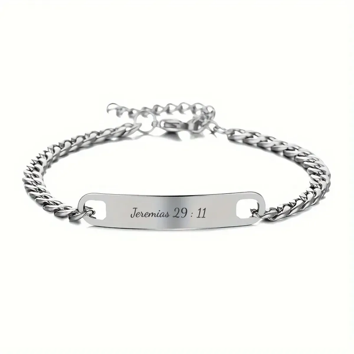 unisex Cuban Link Bracelet Custom Engraving - Image 7