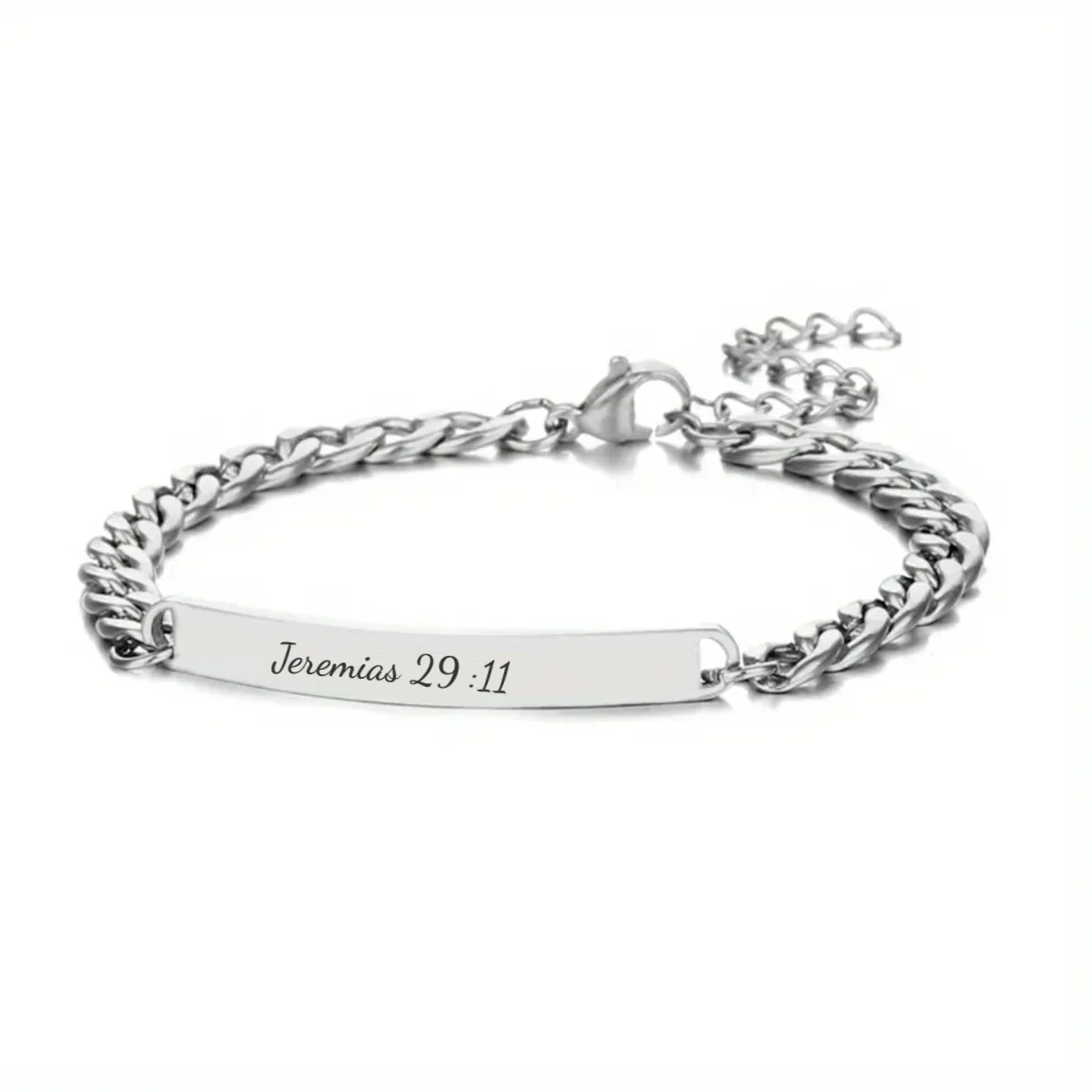 unisex Cuban Link Bracelet Custom Engraving - Image 6