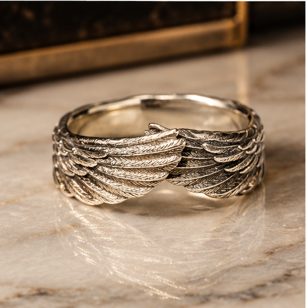 Christian dove wing ring inspired by the Holy Spirit